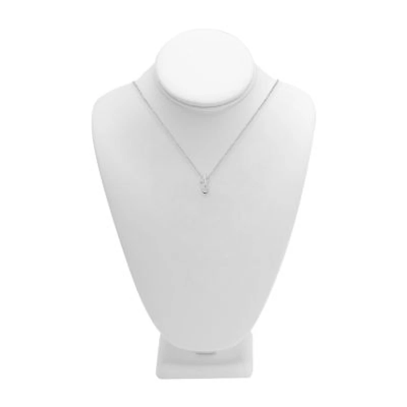 Itsy Bitsy Initial Womens Sterling Silver 17 Inch Pendant Necklace