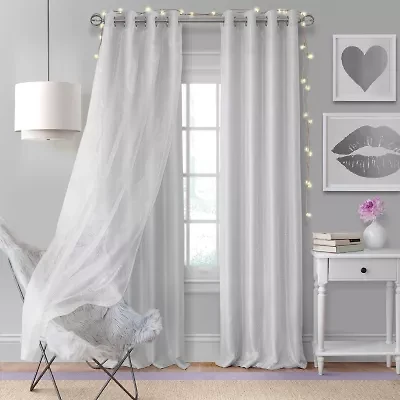 Elrene Home Fashions Aurora Grommet Top Light-Filtering Single Curtain Panel