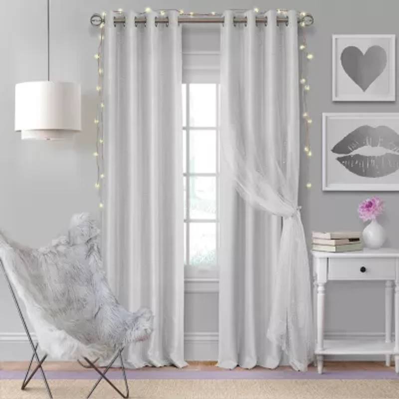 Elrene Home Fashions Aurora Grommet Top Light-Filtering Single Curtain Panel