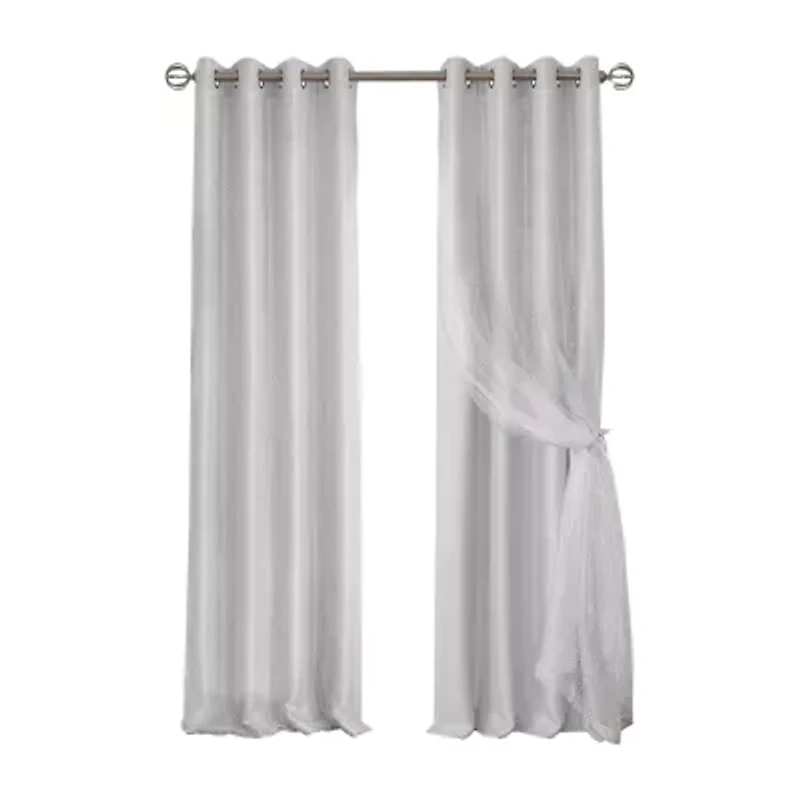 Elrene Home Fashions Aurora Grommet Top Light-Filtering Single Curtain Panel