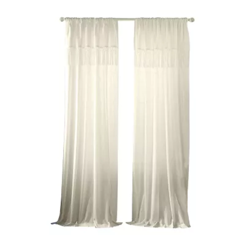 Elrene Home Fashions Calypso Rod Pocket Light-Filtering Single Curtain Panel