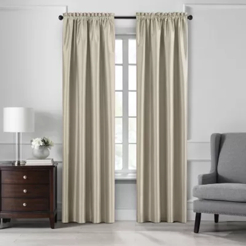 Elrene Home Fashions Colette Rod Pocket Energy Saving Blackout Single Curtain Panel