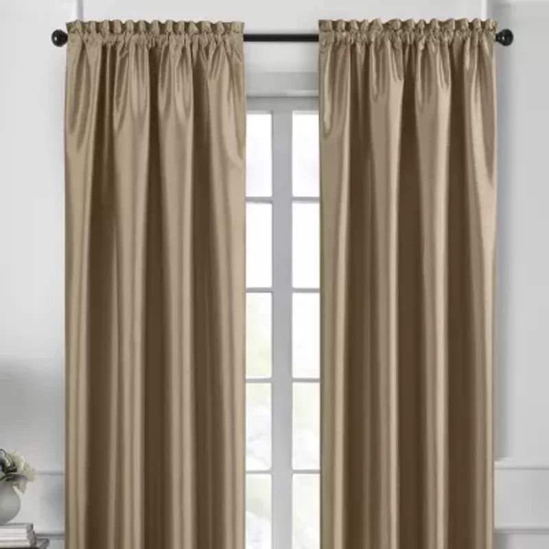 Elrene Home Fashions Colette Rod Pocket Energy Saving Blackout Single Curtain Panel