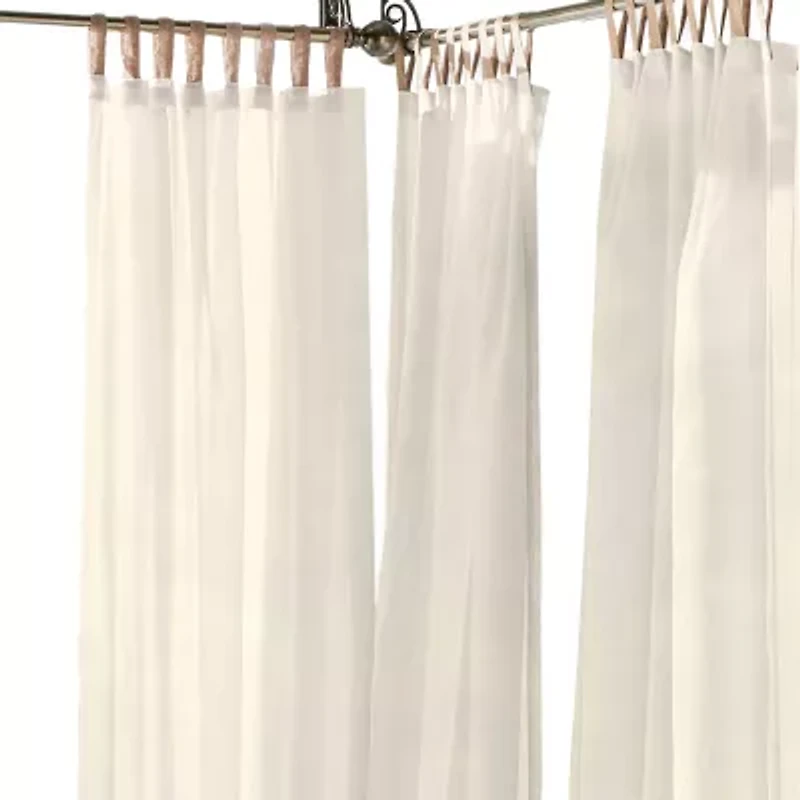 Elrene Home Fashions Darien Tab Top Sheer Single Outdoor Curtain Panel
