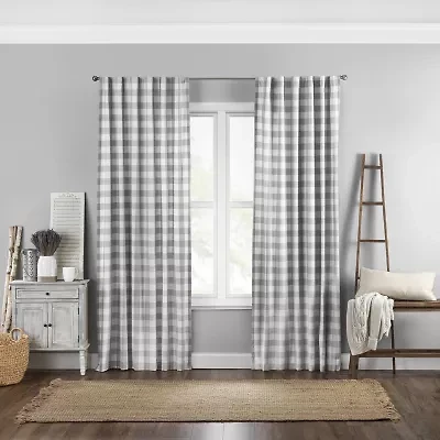 Elrene Home Fashions Farmhouse Living Buffalo Check Rod Pocket Back Tab Light-Filtering Single Curtain Panel