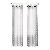 Elrene Home Fashions Shilo Tab Top Sheer Single Curtain Panel