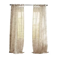 Elrene Home Fashions Westport Tie Top Sheer Single Curtain Panel