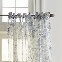 Elrene Home Fashions Westport Tie Top Sheer Single Curtain Panel