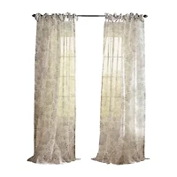 Elrene Home Fashions Westport Tie Top Sheer Single Curtain Panel