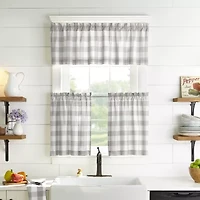 Elrene Home Fashions Farmhouse Living Buffalo Check 2-pc. Rod Pocket Window Tier