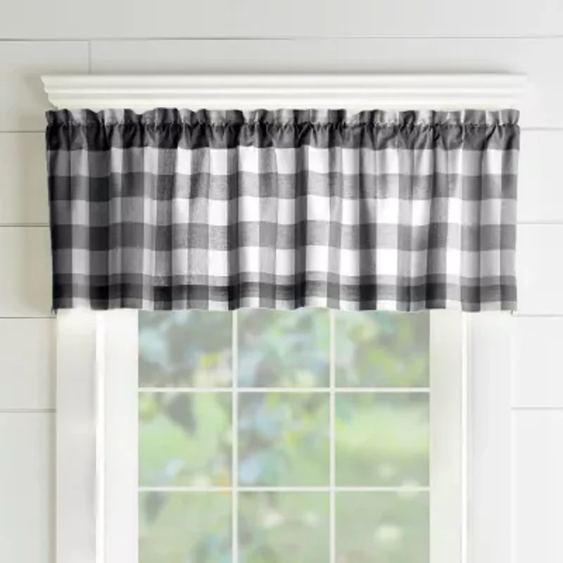 Elrene Home Fashions Farmhouse Living Buffalo Check Rod Pocket Valance