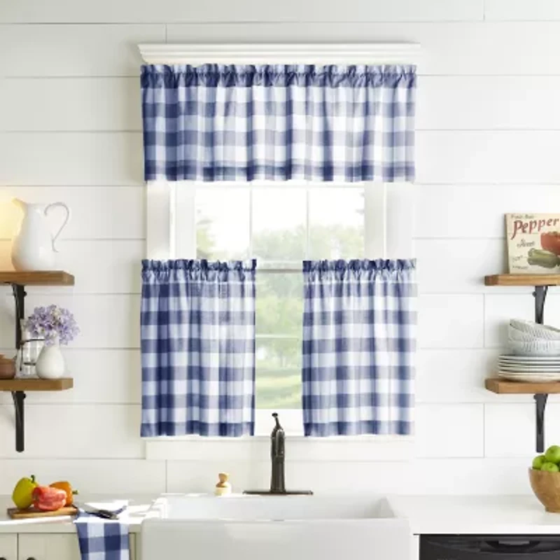 Elrene Home Fashions Farmhouse Living Buffalo Check Rod Pocket Valance