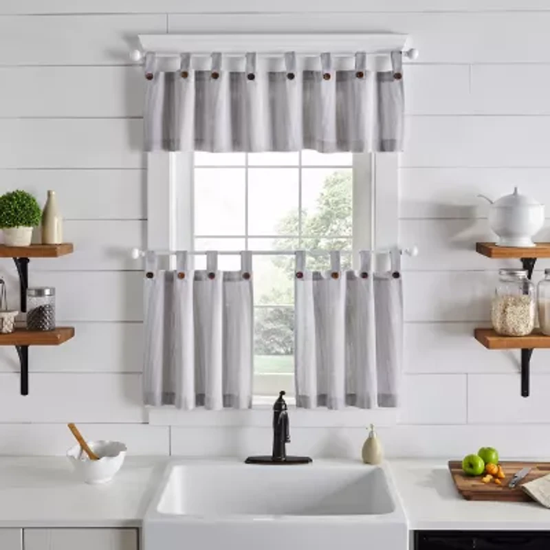 Elrene Home Fashions Tucker Stripe 2-pc. Tab Top Window Tier