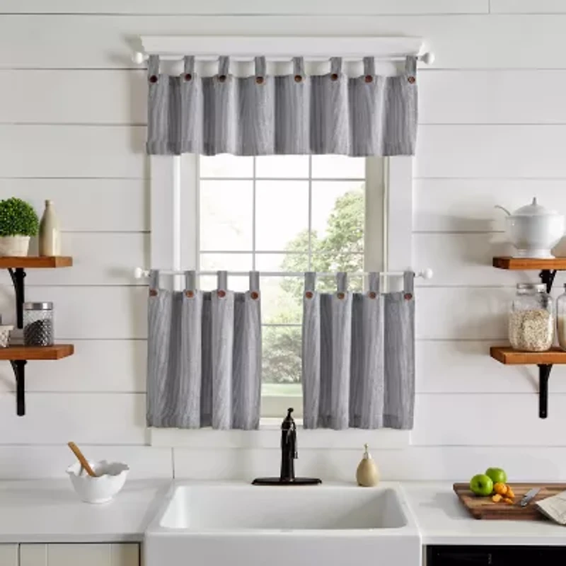 Elrene Home Fashions Tucker Stripe Tab Top Valance