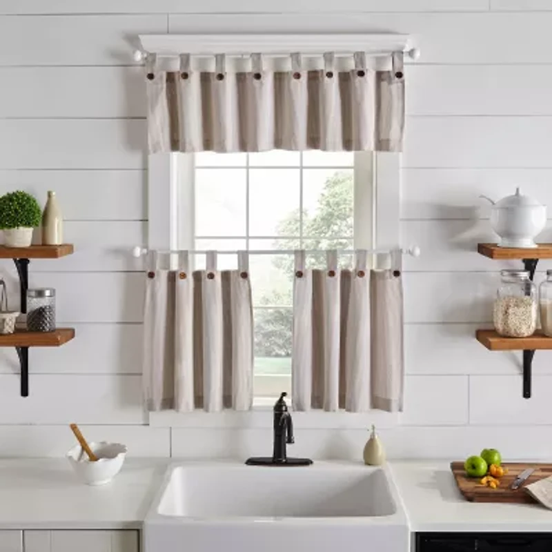 Elrene Home Fashions Tucker Stripe Tab Top Valance