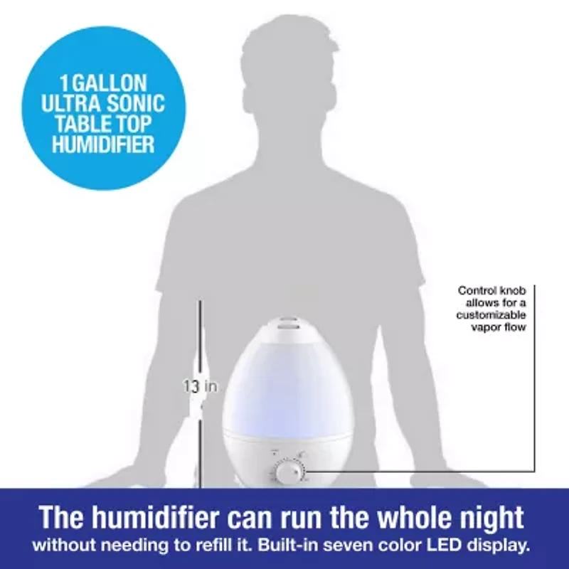 Bell + Howell Ultrasonic Color Changing Humidifier and Aroma Diffuser