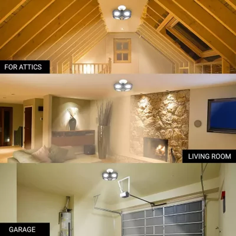 Bell + Howell Quadburst 5500 Lumens 4 Multi-Directional High Intensity Lighting Panels for Indoor and Outdoor, Shop, Ceiling, and Garage Lighting