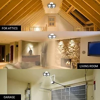 Bell + Howell Quadburst 5500 Lumens 4 Multi-Directional High Intensity Lighting Panels for Indoor and Outdoor, Shop, Ceiling, and Garage Lighting