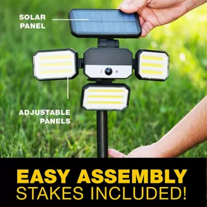 Bell + Howell Bionic Floodlight Solar-Powered, Motion-Sensing, Outdoor Light with Adjustable Panals