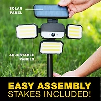 Bell + Howell Bionic Floodlight Solar-Powered, Motion-Sensing, Outdoor Light with Adjustable Panals