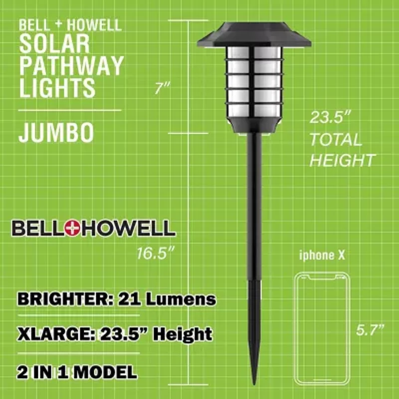 Bell + Howell Solar Powered Pathway  and Garden Lights with 2 Lighting Modes - Set of 8