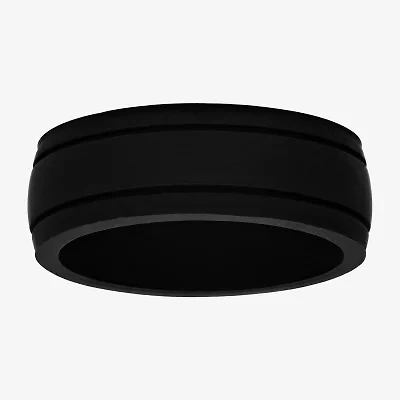 Mens 8MM Silicone Wedding Band