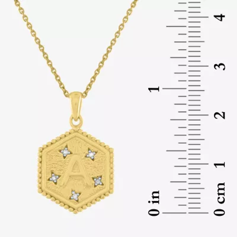 Intial "A" Womens Diamond Accent Natural White 2-pc. Necklace Set