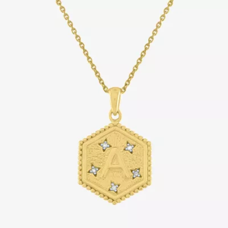 Intial "A" Womens Diamond Accent Natural White 2-pc. Necklace Set