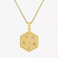 Intial "A" Womens Diamond Accent Natural White 2-pc. Necklace Set