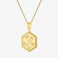 Intial "A" Womens Diamond Accent Natural White 2-pc. Necklace Set
