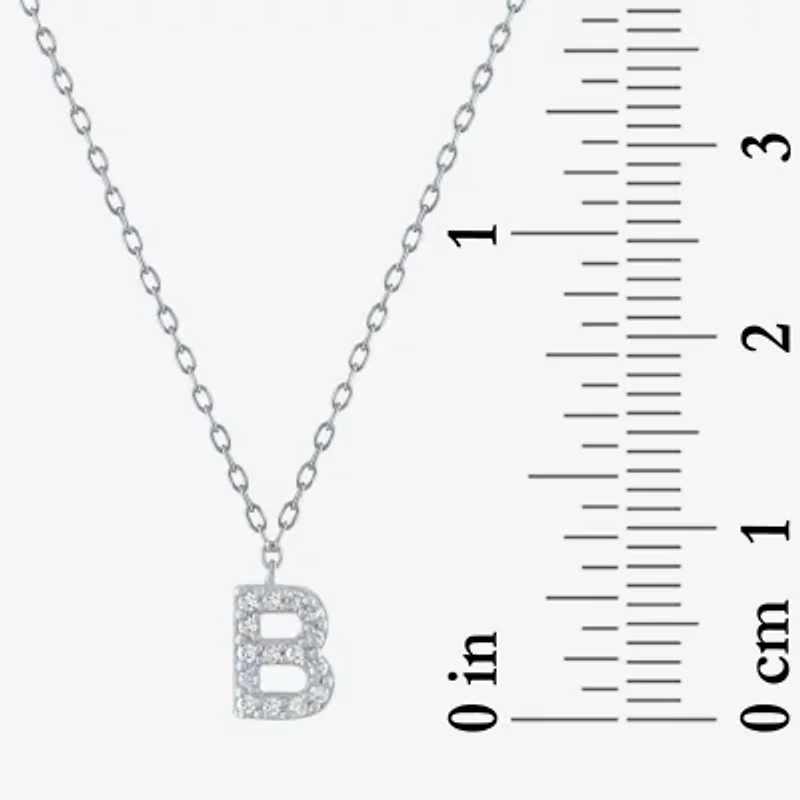 Lab-Grown (G-H / SI2-I1) Diamond Accent Initial Pendant Sterling Silver