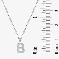 Lab-Grown (G-H / SI2-I1) Diamond Accent Initial Pendant Sterling Silver