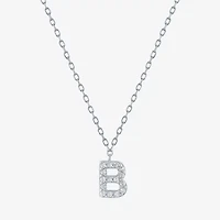 Lab-Grown (G-H / SI2-I1) Diamond Accent Initial Pendant Sterling Silver