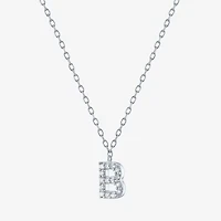 Lab-Grown (G-H / SI2-I1) Diamond Accent Initial Pendant Sterling Silver