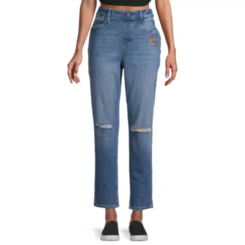 Arizona Juniors Womens High Rise Mom Jean