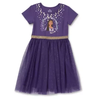 Disney Collection Little & Big Kid Girls Short Sleeve Wish Tutu Dress