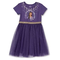 Disney Collection Little & Big Kid Girls Short Sleeve Wish Tutu Dress