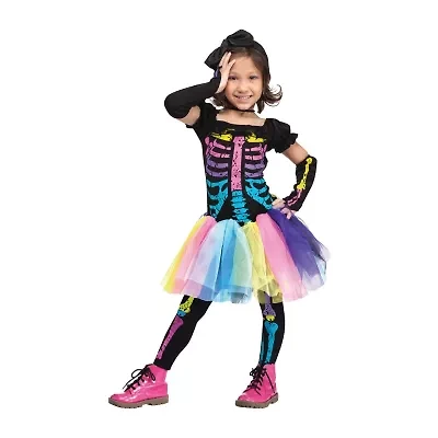 Toddler Girls Funky Punky Bones Tutu Costume