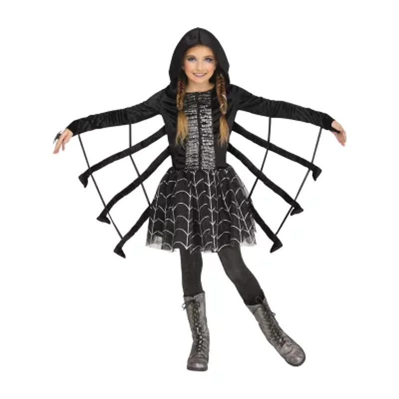 Little & Big Kid Girls Sparkling Spider Costume
