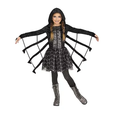 Little & Big Kid Girls Sparkling Spider Costume