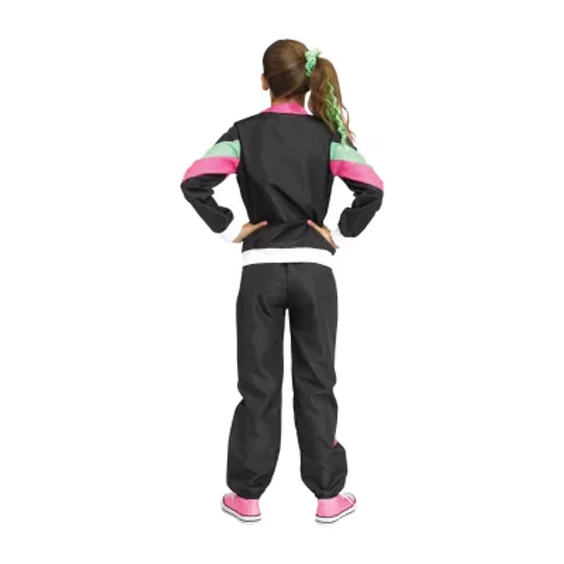 Little & Big Kid Girls 80s Track Suit Costume