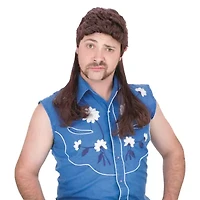 Mens Mullet Super Wig Costume Accessory