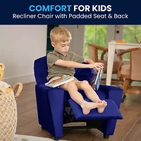 Chandler Plush Recliner with Cup Holder for Kids