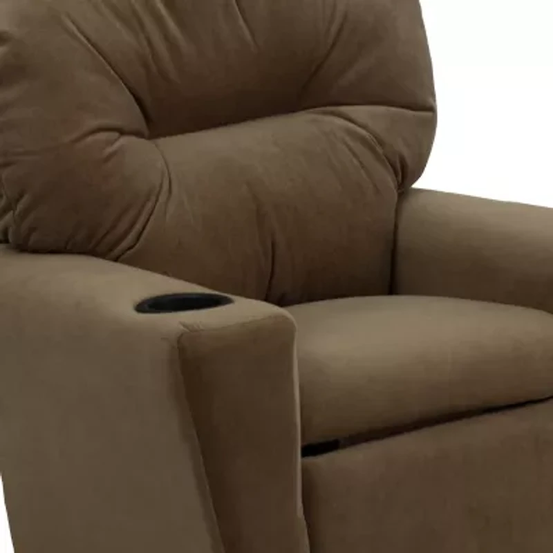Chandler Plush Recliner with Cup Holder for Kids