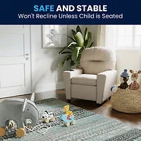 Chandler Plush Recliner with Cup Holder for Kids