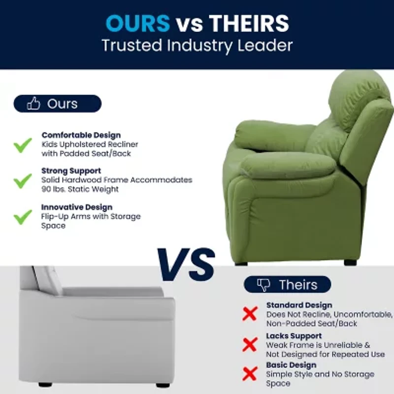Charlie Padded Arm Recliner for Kids