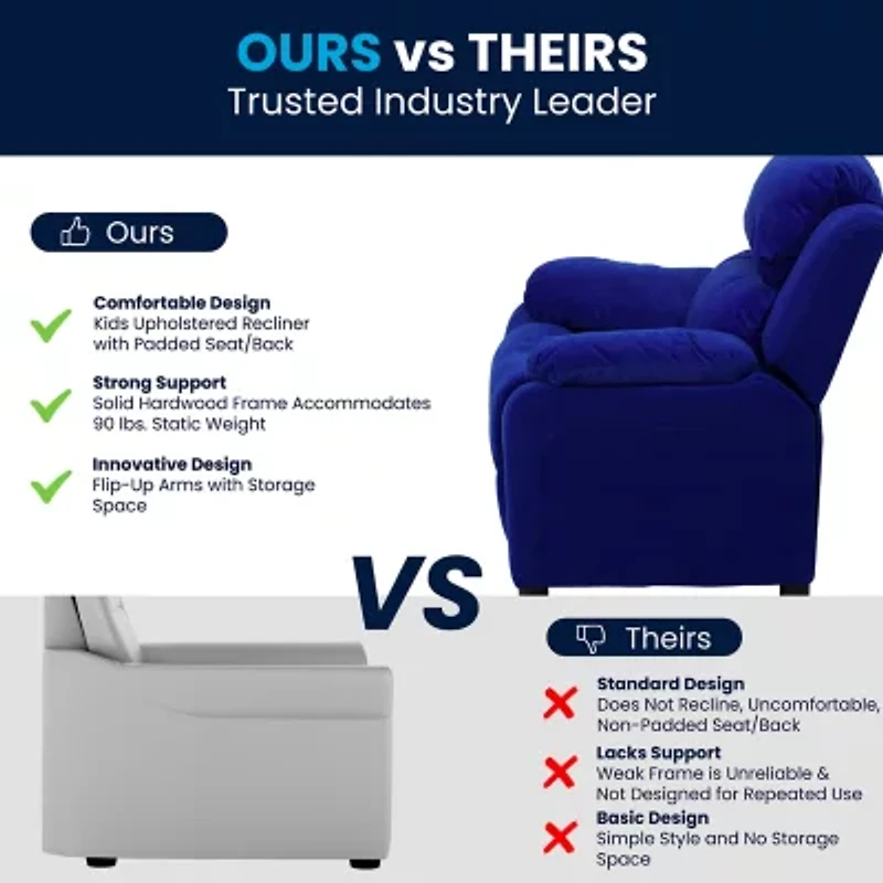 Charlie Padded Arm Recliner for Kids