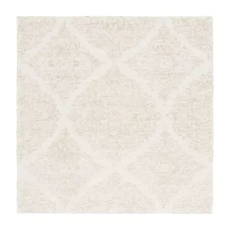 Martha Stewart Abel Floral Hand Tufted 6' X 6' Indoor Square Area Rug