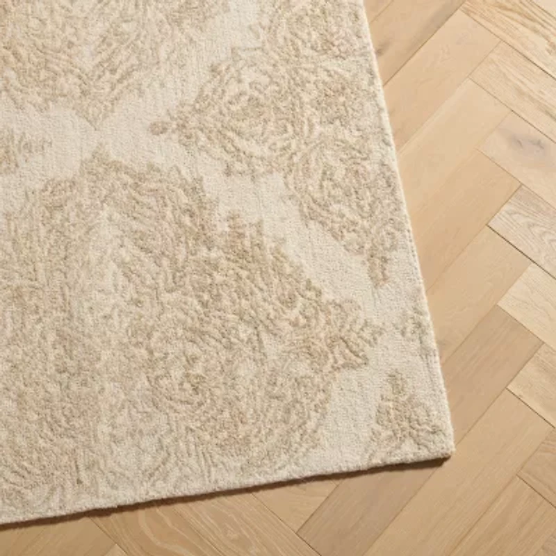 Martha Stewart Abel Floral Hand Tufted 6' X 6' Indoor Square Area Rug