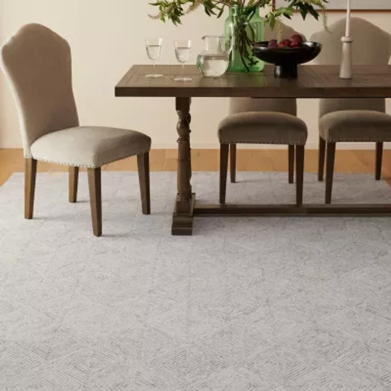 Martha Stewart Camden Geometric Hand Tufted Washable 6' X 6' Indoor Square Area Rug